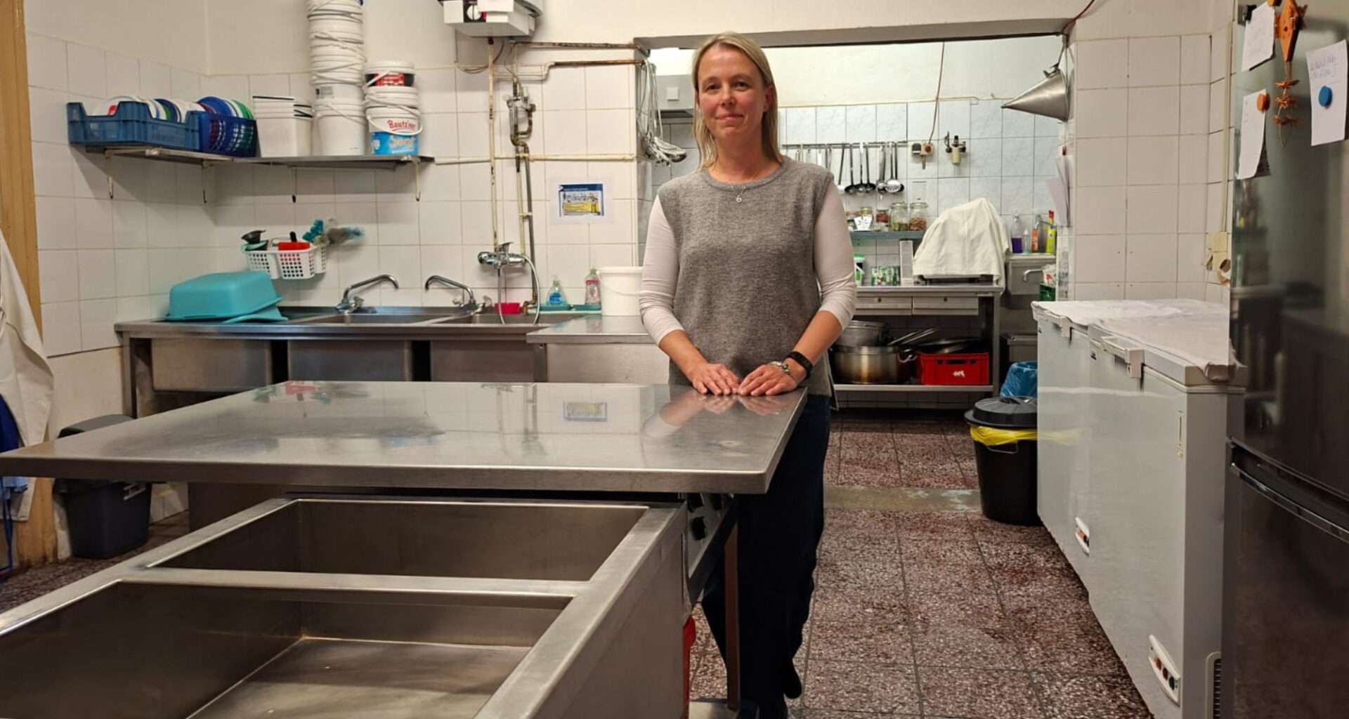 Anna Klawa in der Neustädter Suppenküche, Kamenzer Straße 27. Foto: Jakub Gawlik