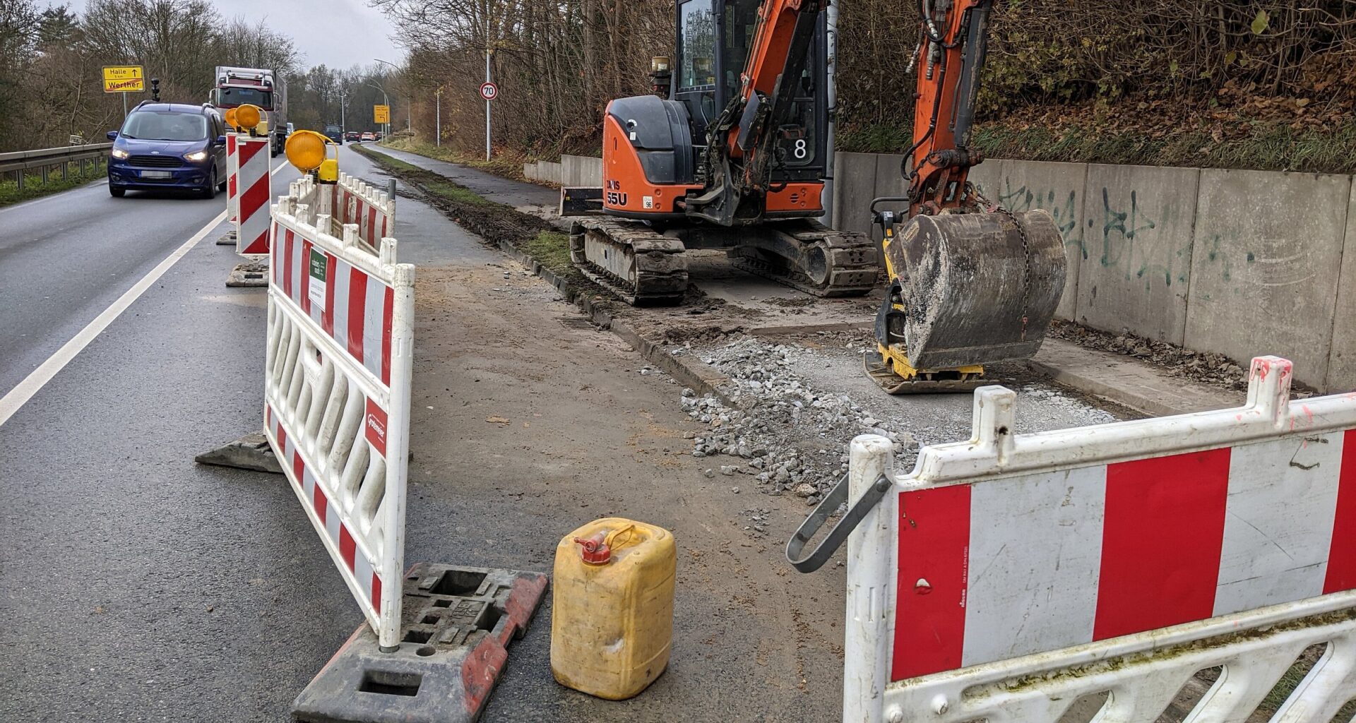 Schon wieder ein Wasserrohrbruch an der Haller Straße in Werther | Haller Kreisblatt