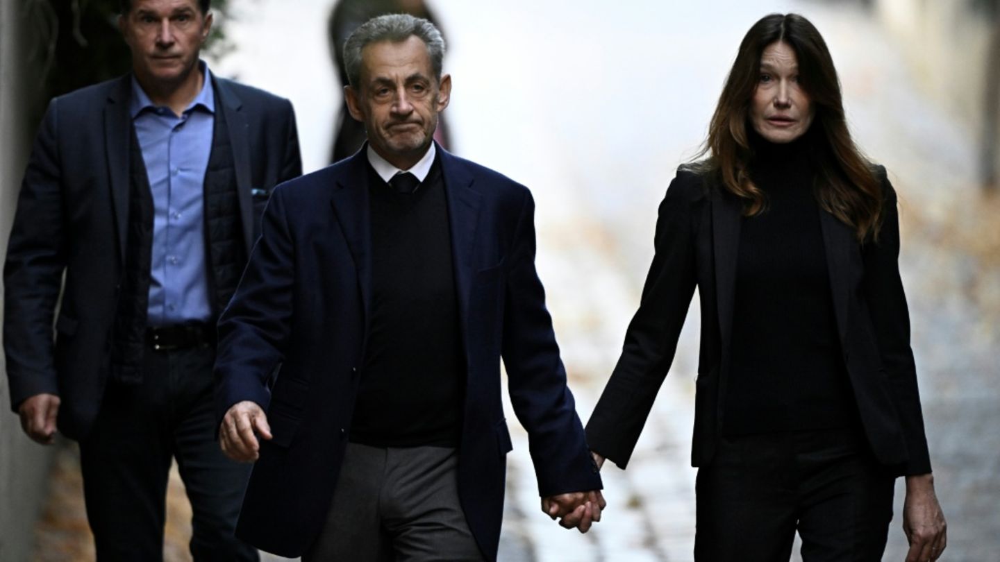 Nicolas Sarkozy und seine Frau Carla Bruni