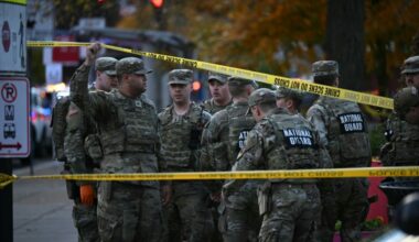 Nationalgardisten hinter einem Absperrband in Washington