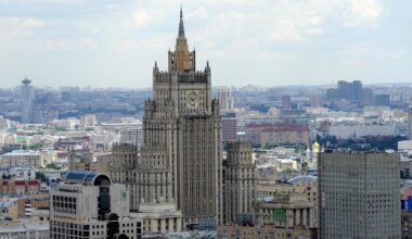 Blick auf das russische Außenministerium in Moskau