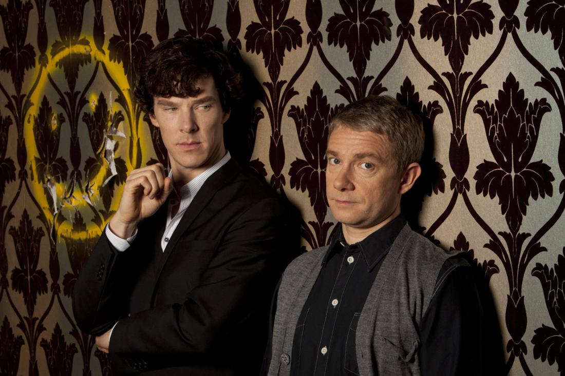 June 15 2014 Benedict Cumberbatch and Martin Freeman Sherlock TV Programme 2014 PUBLI 