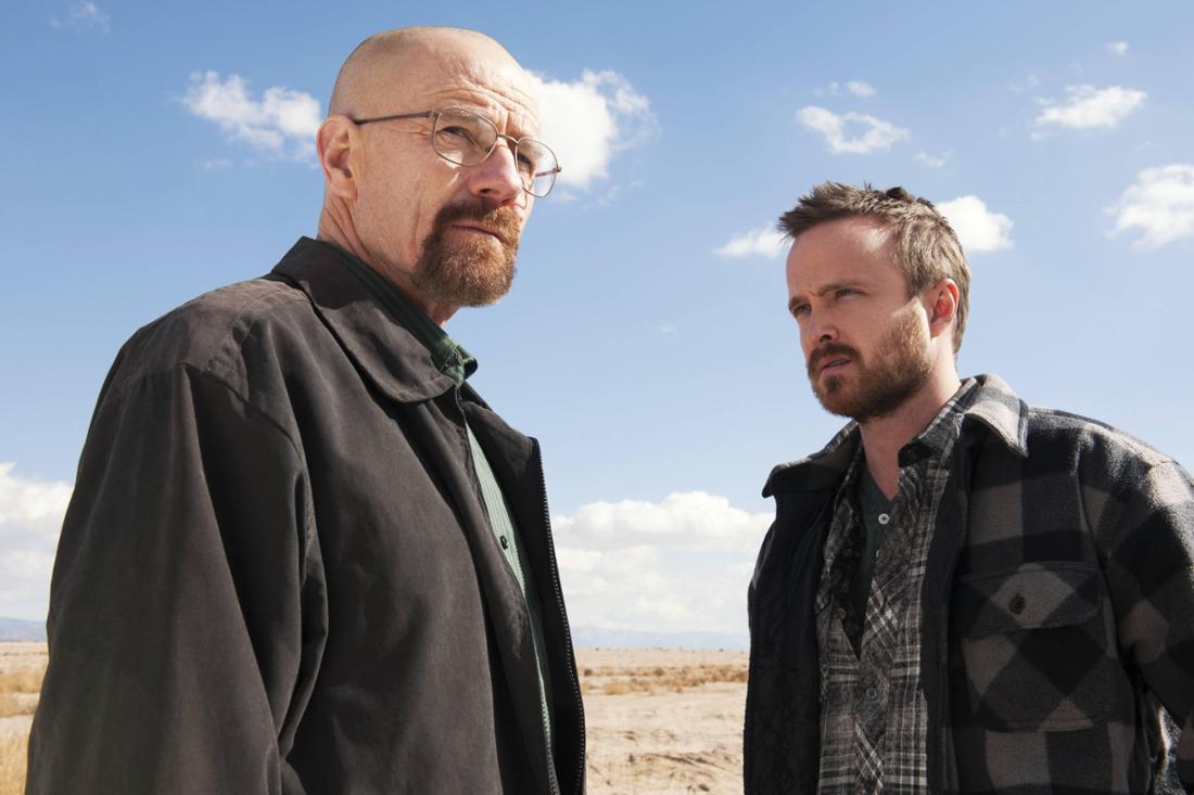 Walter White (Bryan Cranston) and Jesse Pinkman (Aaron Paul) - Breaking Bad _ Season 5B _ Gallery - Photo Credit: Frank 