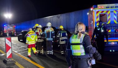 Drei Personen verletzt – A42 nach Dortmund gesperrt