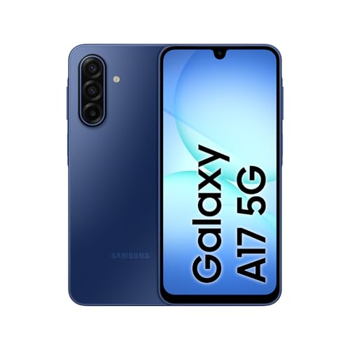 Samsung Galaxy A17 5G AI Smartphone, KI-Handy mit Android, Dünner 7,5-mm-Rahmen, 50-MP-Kamera, 128 GB Speicher, 4 GB RAM, 5.000-mAh-Akku, Blue, 2,5 Jahre Herstellergarantie