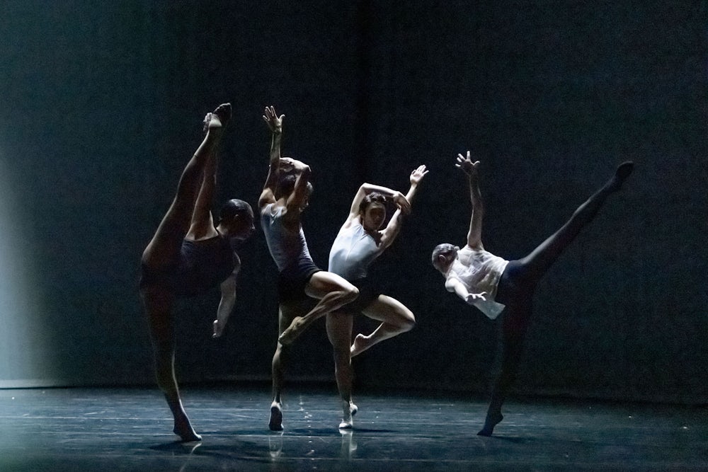 Die Choreografie „Lilac Time“ ist ein Verbindungsglied zwischen den beiden älteren Stücken, die nun in  „Noise Signal Silence“ zu sehen sein werden.