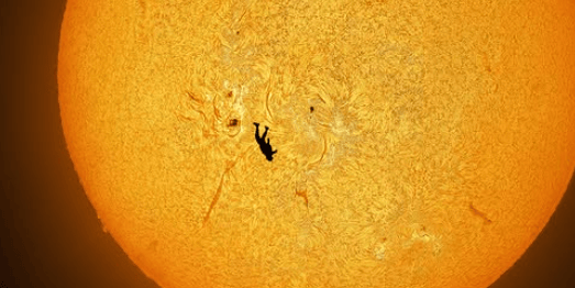 Skydiver vor Sonne: Andrew McCarthy gelingt spektakuläres Foto