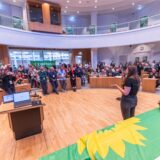 Die Dortmunder Grünen am Wahlabend im Rathaus.