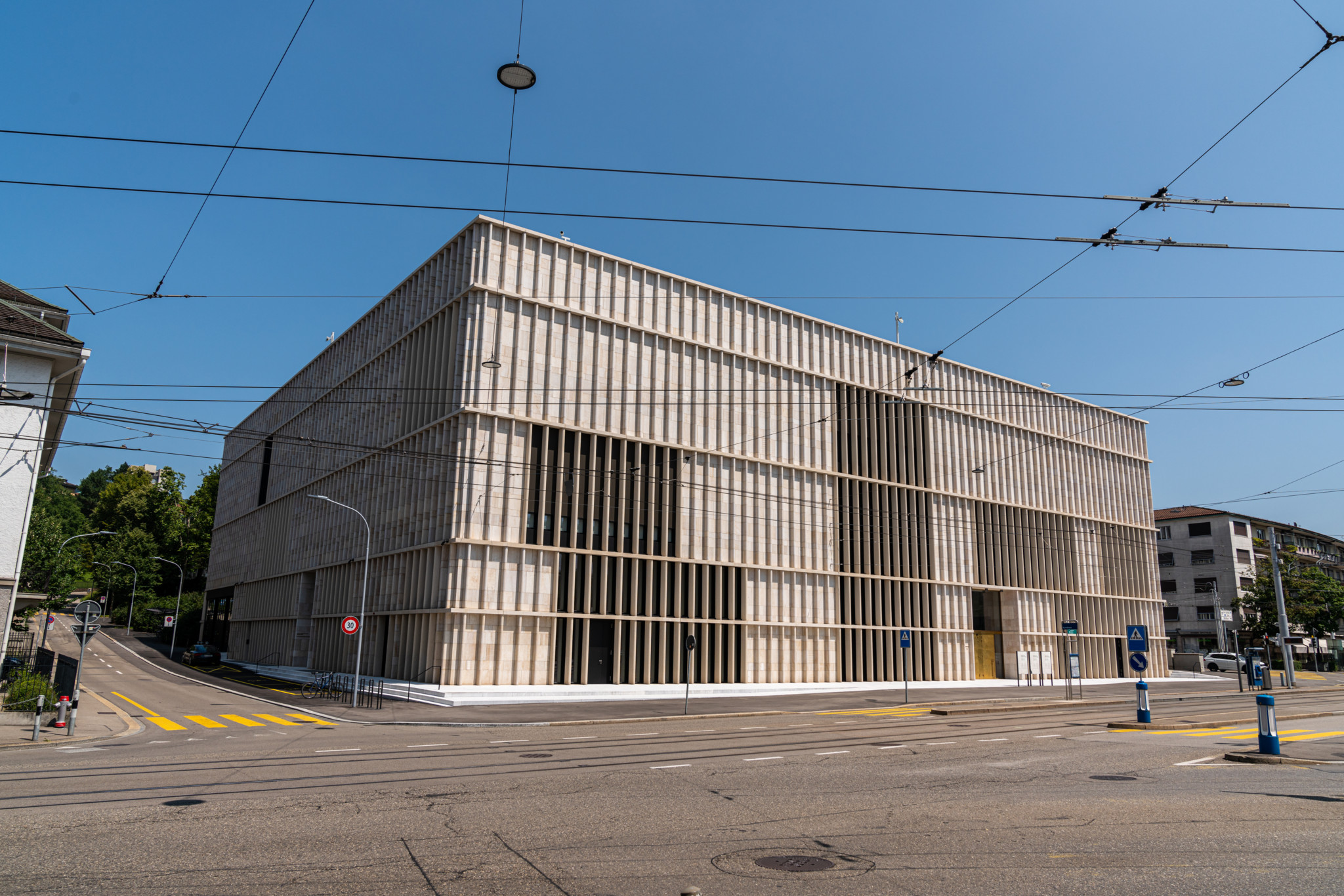Neubau des Kunsthaus Zürich von David Chipperfield, modernes Gebäude mit klaren Linien, 21. Juli 2021.