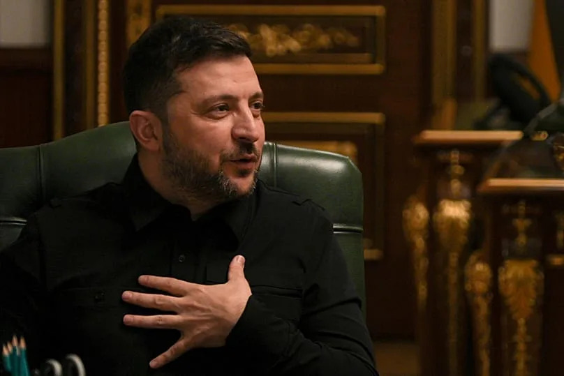 Der ukrainische Präsident Volodymyr Zelenskyy spricht während einer Pressekonferenz in Kiew, 3. November 2025