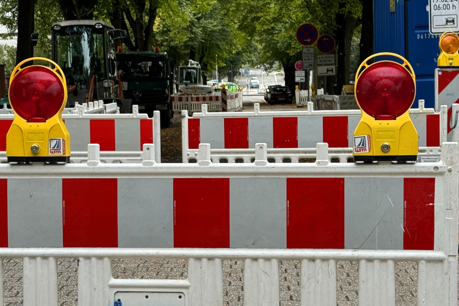 Sperrung der Martinstraße in Wiesbaden-Südost für Tiefbauarbeiten.