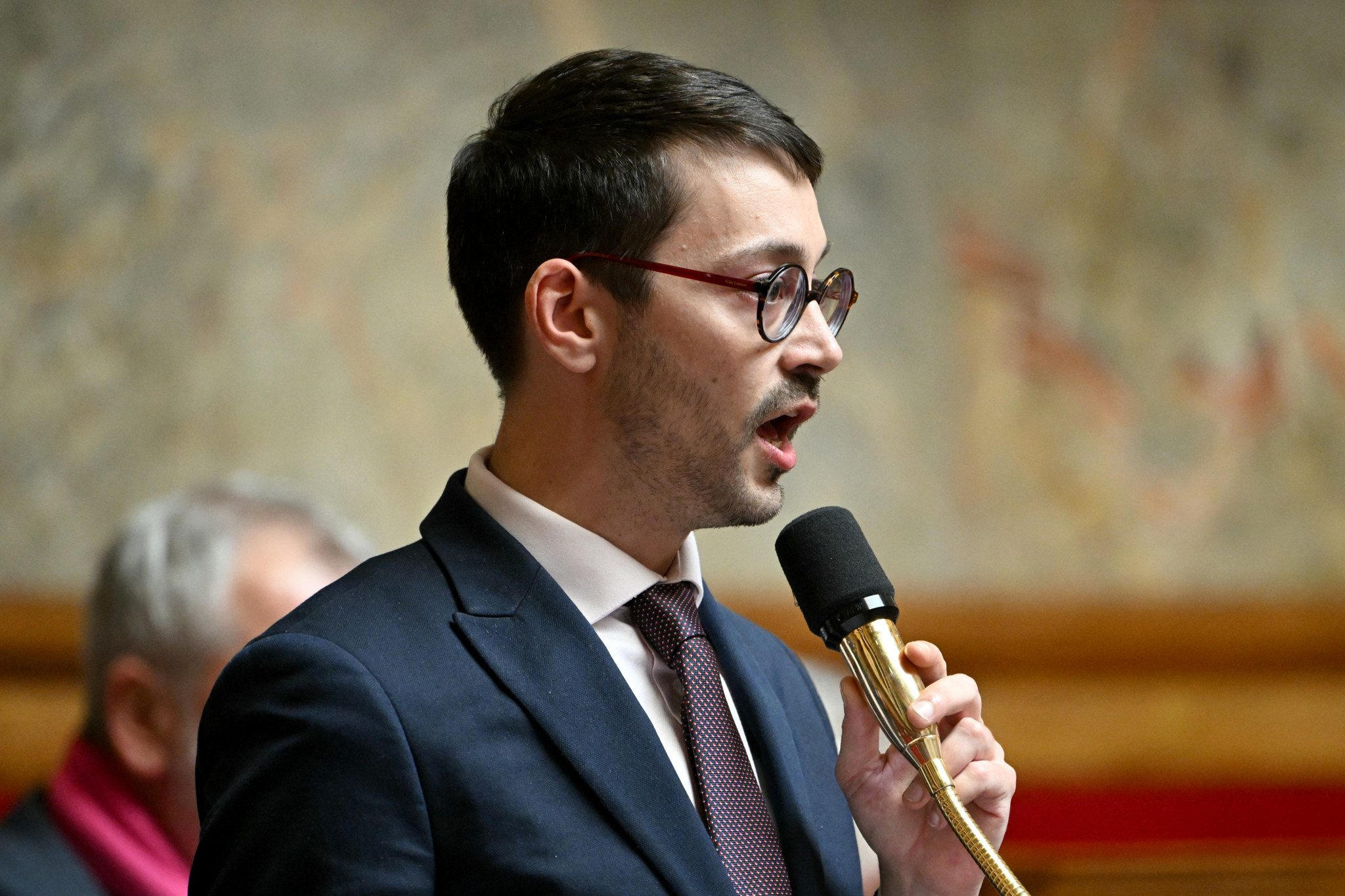 Emmanuel Duplessy spricht während einer Fragestunde im französischen Parlament.