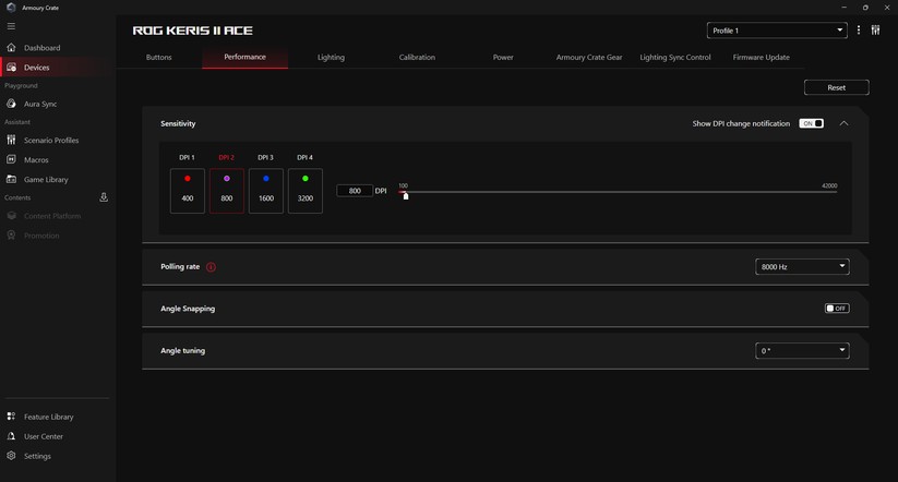 Asus ROG Keris II Ace - Bilder App 