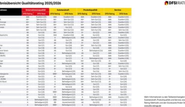 DFSI-Studie "Unternehmensqualität der Lebensversicherer": Die besten Anbieter 2025/2026