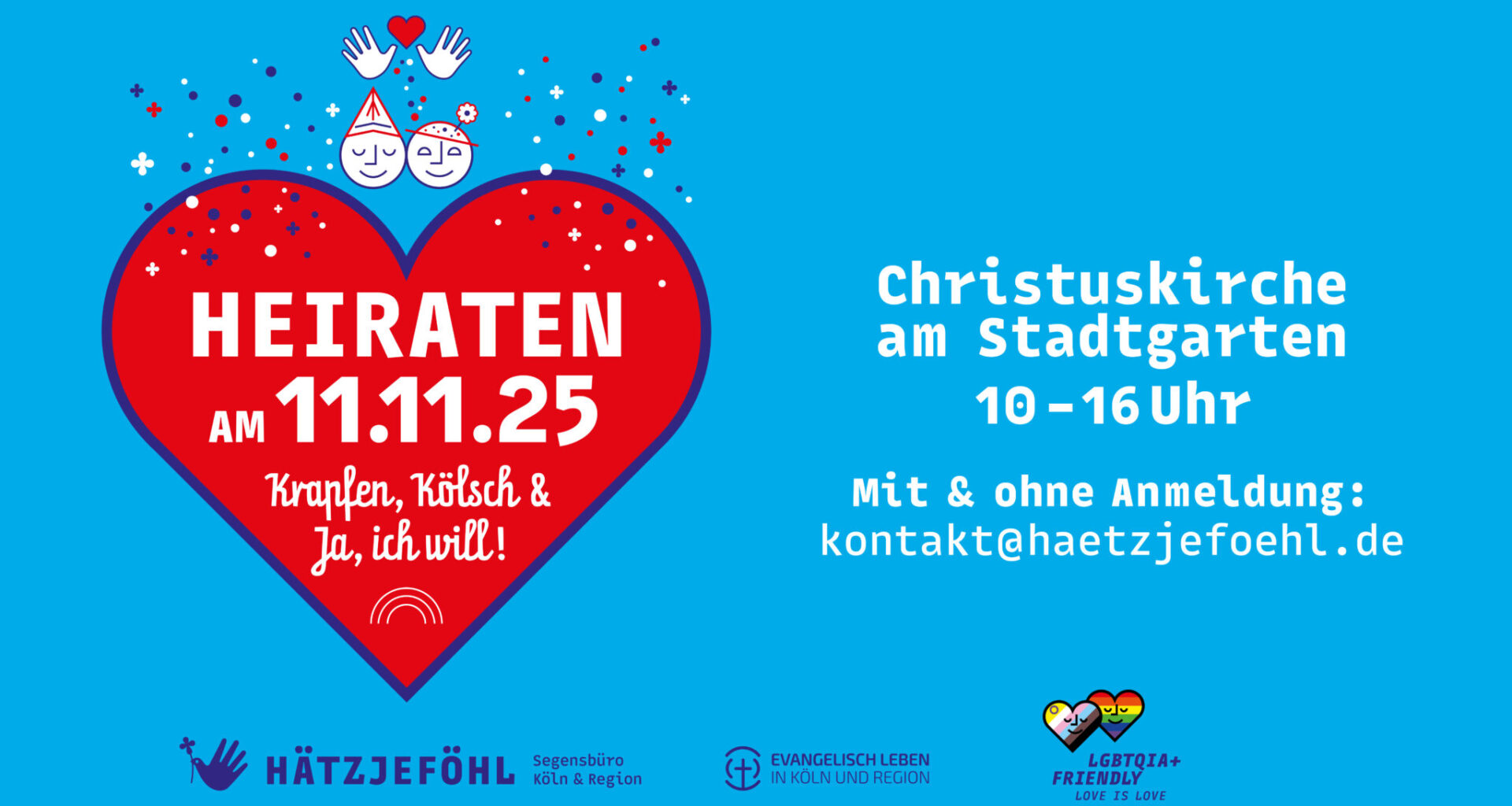 You are currently viewing Heiraten am 11.11. – mit Gottes Segen und kölschem Hätz