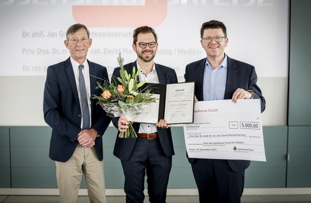 Wissenschaftspreis der Sparkasse Essen für Nuklearmediziner PD Dr. Dr. David Kersting