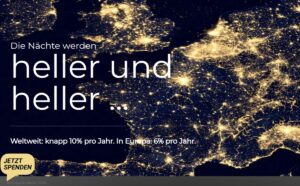 Die Erde wird heller und heller - das zeigen Karten aus dem All deutlich. - Foto: Piraten der Nacht