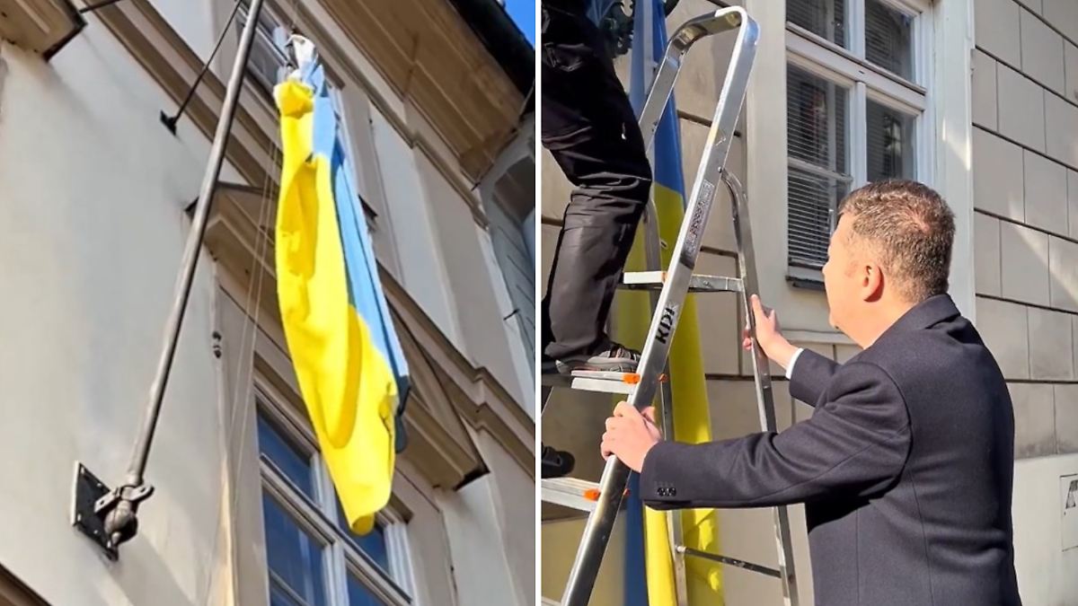 "Schändliche Geste": Tschechischer Parlamentspräsident entfernt Ukraine-Flagge