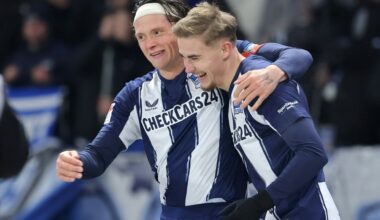 Marten Winkler (r.) bejubelt sein Tor mit Fabian Reese (Foto: www.imago-images.de/www.imago-images.de/SID/IMAGO/O.Behrendt)