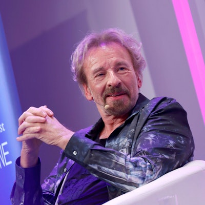 Thomas Gottschalk spricht auf der lit.Cologne-Bühne.