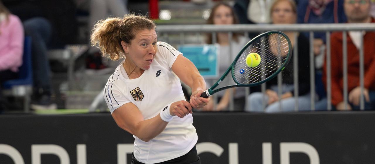 Deutsche Anna-Lena Friedsam beim Billie Jean King Cup in Ismaning