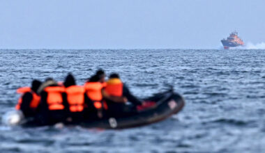 Flüchtlinge auf einem Boot im Ärmelkanal