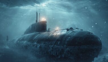 Uboot in der Arktis (KI-generiertes Bild).