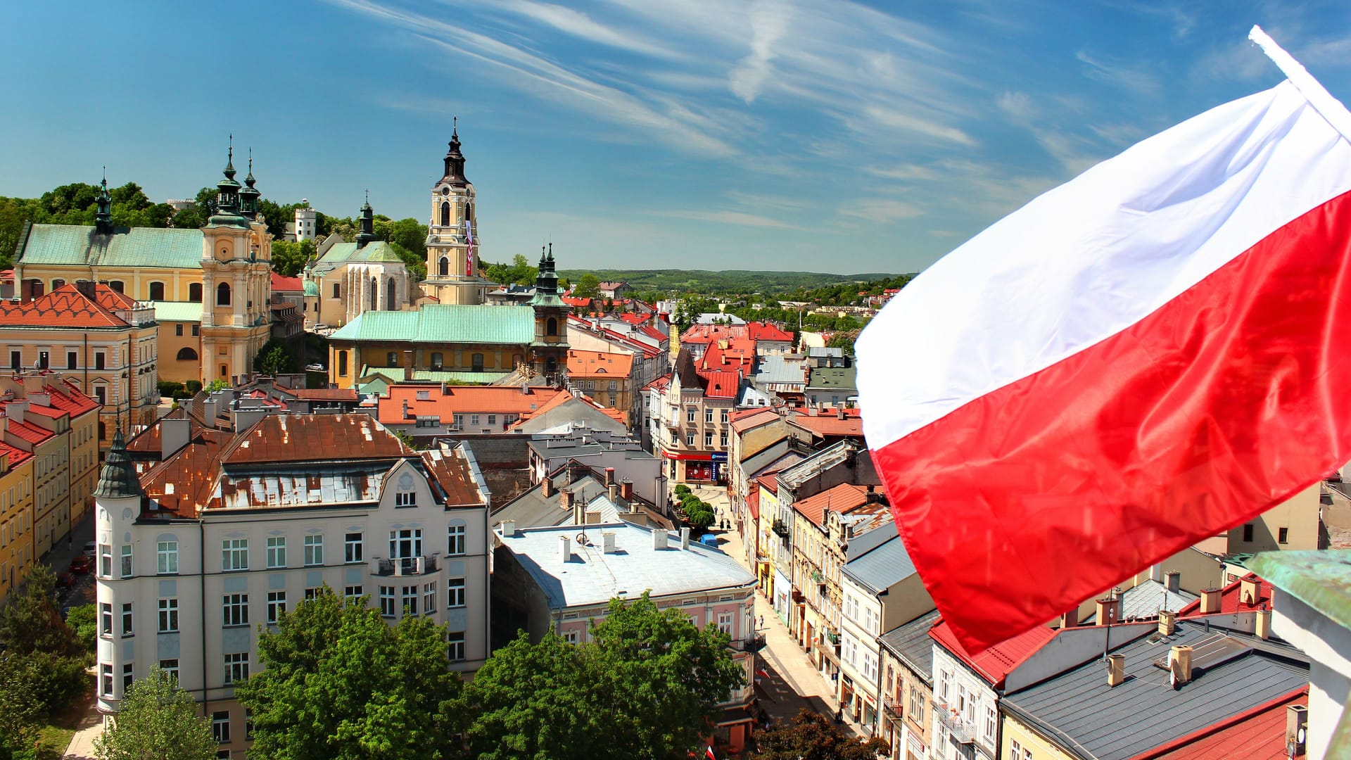 Old Town of Przemysl, Poland. View from the Clock Tower.