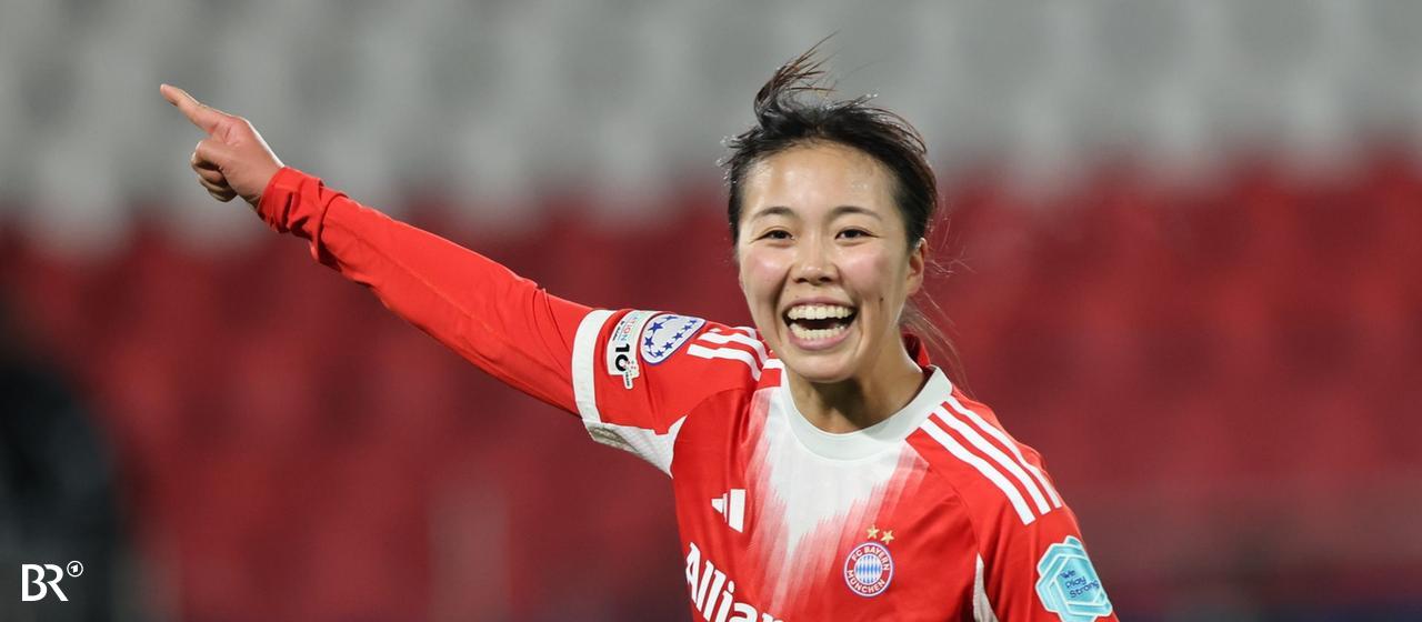 Momoko Tanikawa jubelt über das 2:1 für die Münchnerinnen