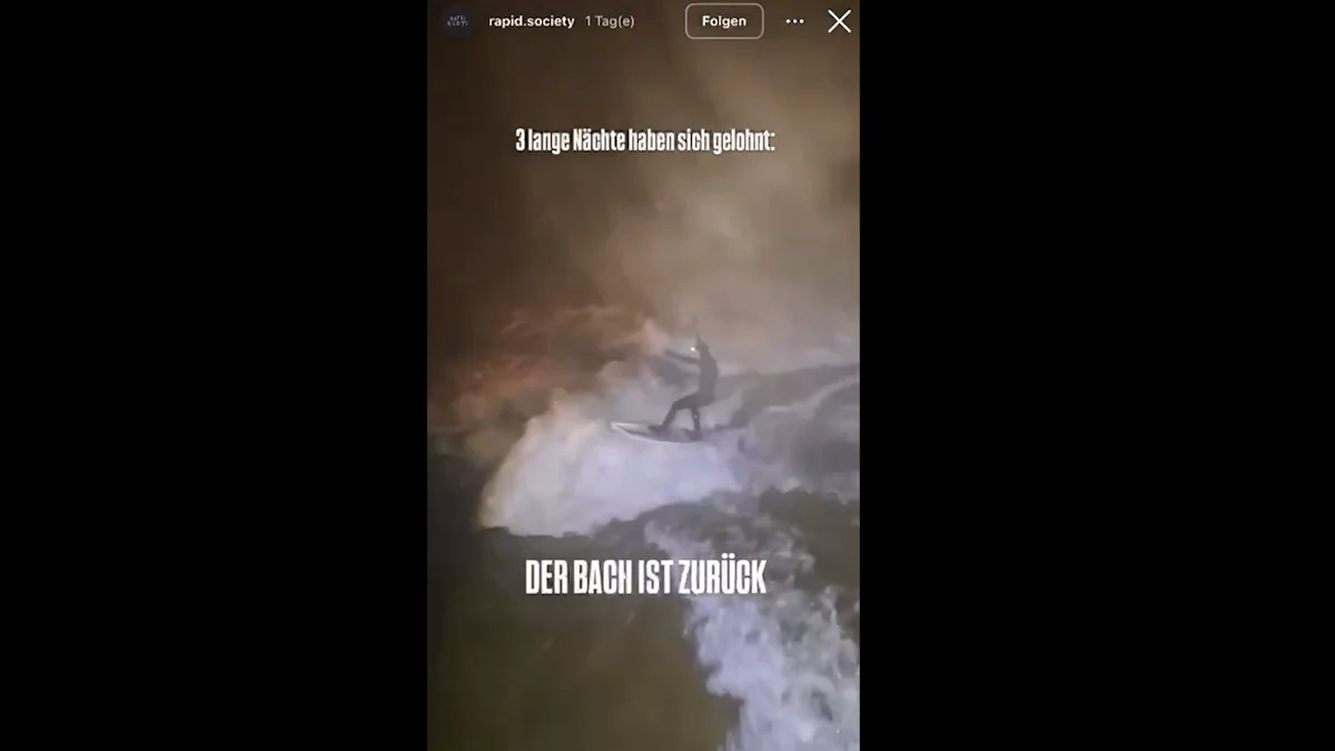 „Der Bach ist zurück“: Surfer reaktivieren Eisbachwelle - aber nur kurz - München