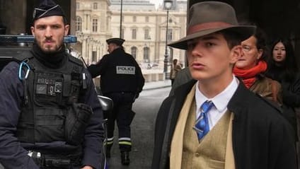 Kurz nach dem Louvre-Raub: Das Foto von Pedro Elias Garzon Delvaux mit Hut, Dreiteiler und Mantel ging viral. Kurz nach dem Louvre-Raub: Das Foto von Pedro Elias Garzon Delvaux mit Hut, Dreiteiler und Mantel ging viral.