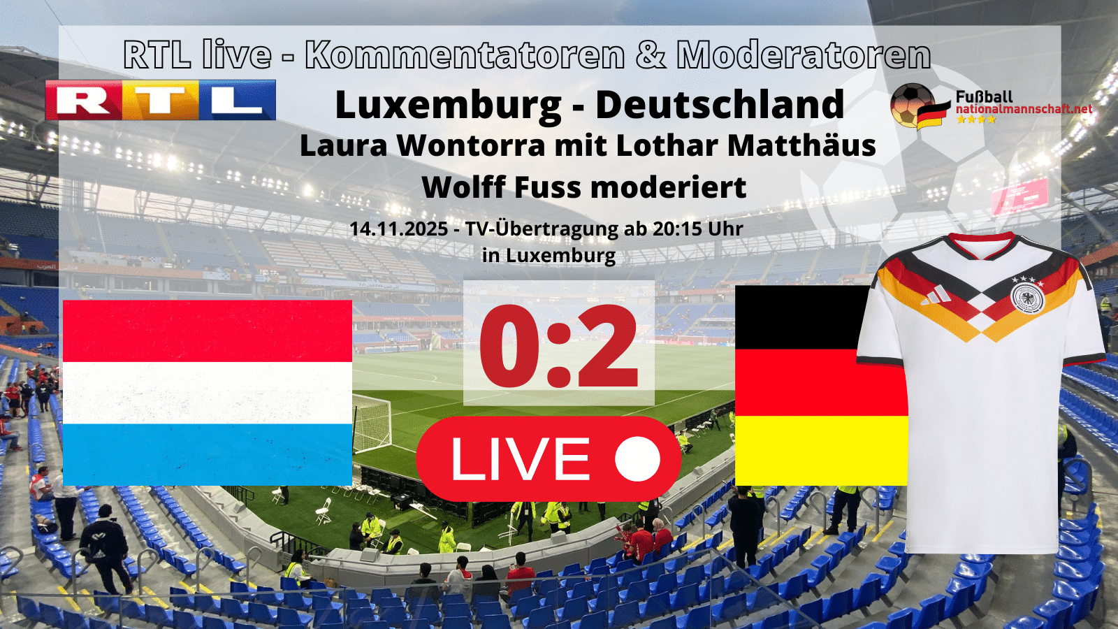 Fußball heute RTL live * 2:0 * Wer überträgt das Länderspiel Deutschland gegen Luxemburg?