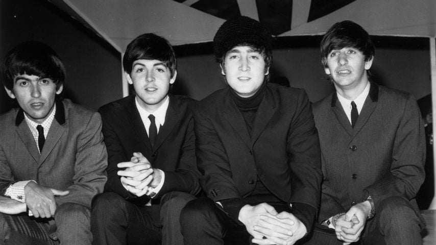 Die Beatles vor ihrer TV-Show "Big Night Out" in Teddington im Februar 1964