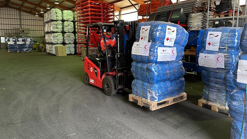 DRK Hilfslieferung aus Sachsen in den Gazastreifen