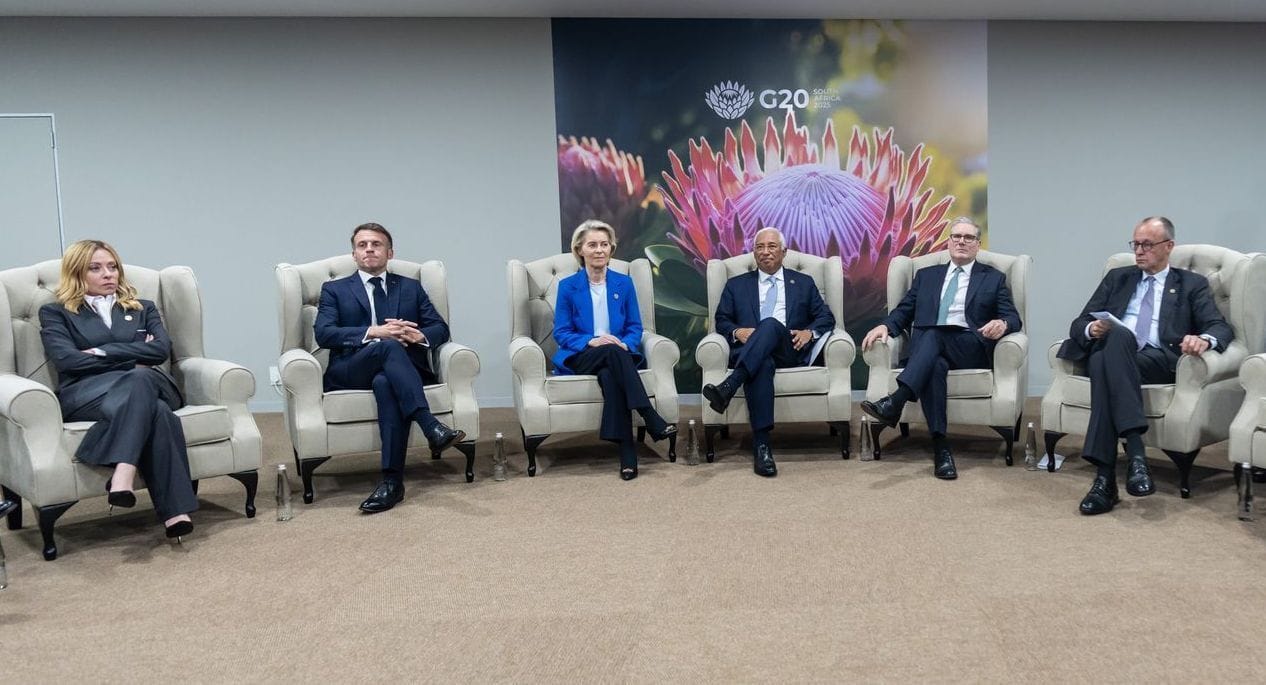 Europäische Anführer auf dem G20-Gipfel in Johannesburg.