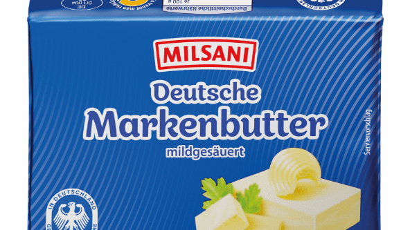 Ein Viertelpfund Aldi-Butter der Marke Milsani