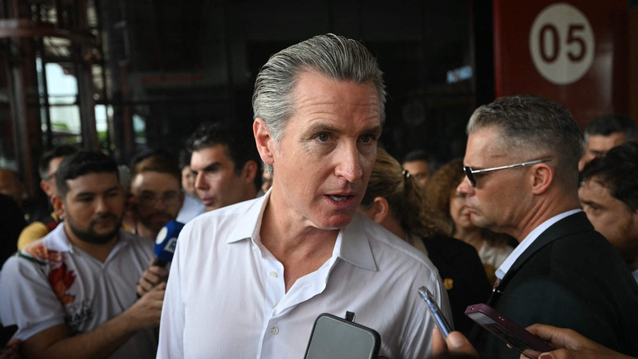 Kaliforniens Gouverneur Gavin Newsom am Dienstag in Belém.