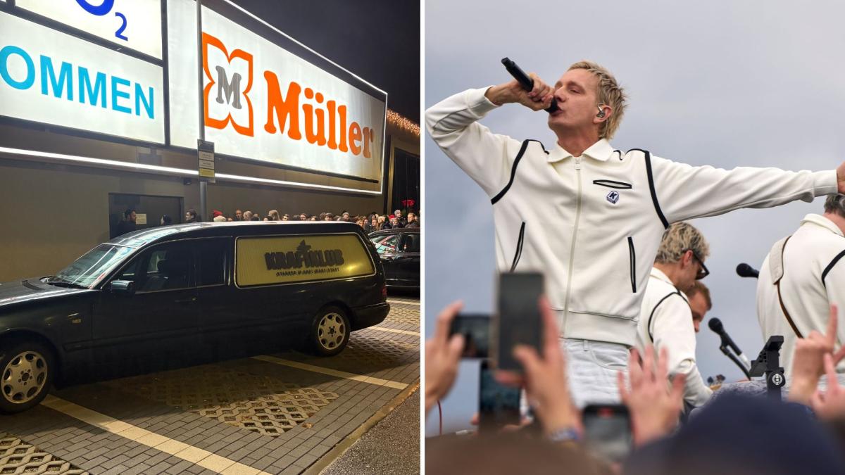 Kraftklub gibt Überraschungskonzert im Rewe-Supermarkt in Königsbrunn