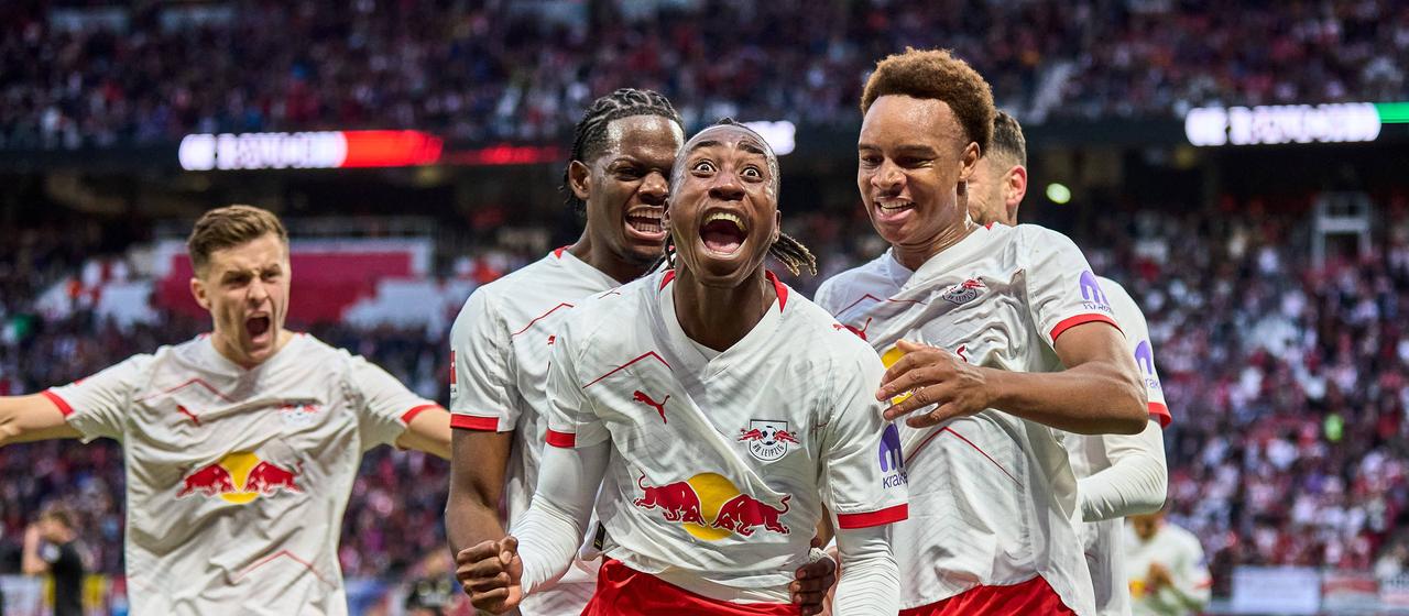 Leipzigs Yan Diomande bejubelt seinen Treffer | IMAGO/Martin Stein Leipzigs Yan Diomande bejubelt seinen Treffer