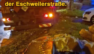 Tanklaster zerstört Ampel und Kunstwerk "Frauen für Frauen" an der Eschweilerstraße – Mein Stolberg