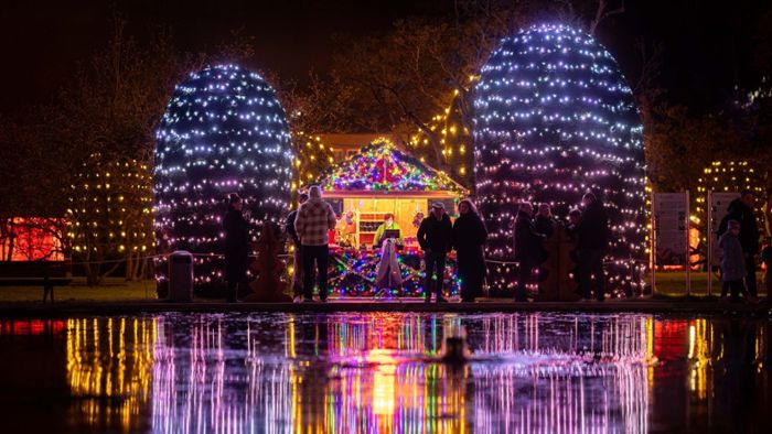 Der Christmas Garden Stuttgart in der Wilhelma.