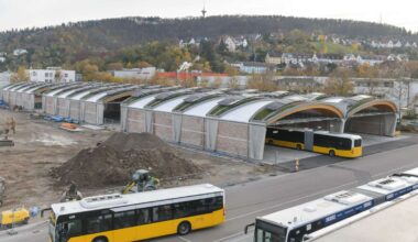 Nahverkehr in Stuttgart: Ungewöhnliche Formen beim neuen Busdepot