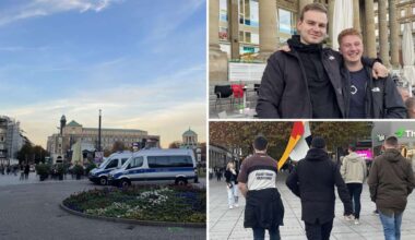 VfB gegen Feyenoord Rotterdam: Feyenoord-Fans erobern Stuttgart – gute Stimmung, viel Polizei