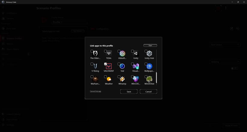 Asus ROG Keris II Ace - Bilder App 