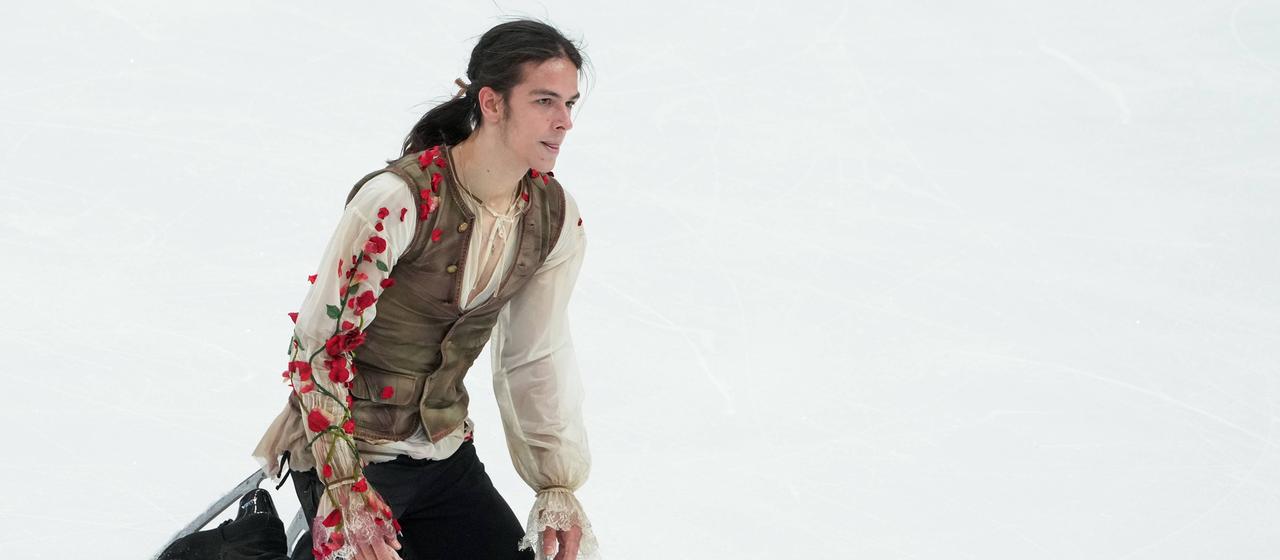 Petr Gumennik auf dem Eis