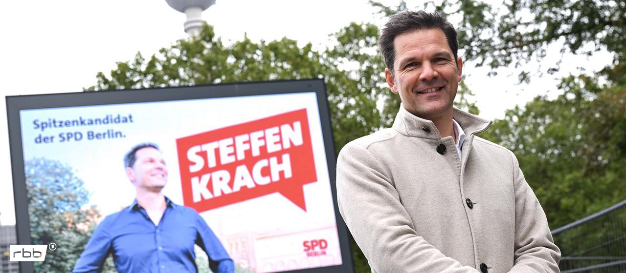 Archivbild: Spitzenkandidat Steffen Krach bei einem Fototermin zum Start der Wahlkampagne der Berliner SPD. (Quelle: dpa/Pedersen)