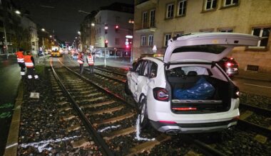 Baden-Württemberg: Stadtbahn kollidiert in Stuttgart mit Auto - Fahrer und Insassen teils schwer verletzt