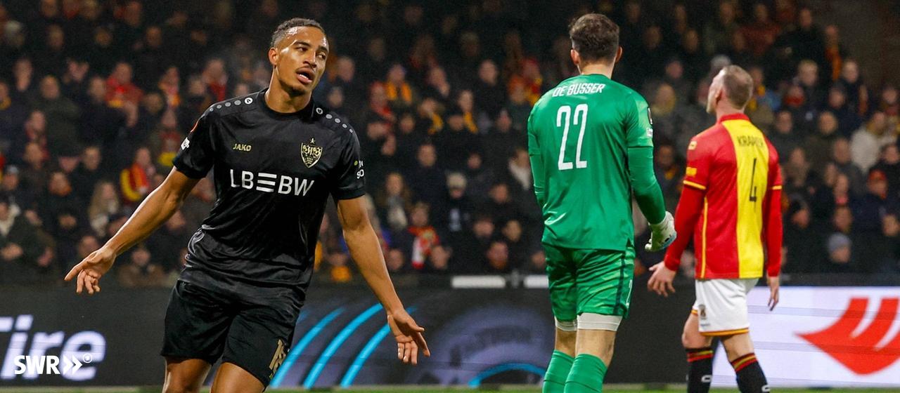 Mit seinen zwei Treffern in der ersten Halbzeit hat Jamie Leveling den Sieg des VfB Stuttgart bei den Go Ahead Eagles aus Deventer in der Europa League eingeleitet.