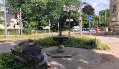 Hildapromenade Karlsruhe beginnt Umgestaltung mit Baumneupflanzungen und Brunnen