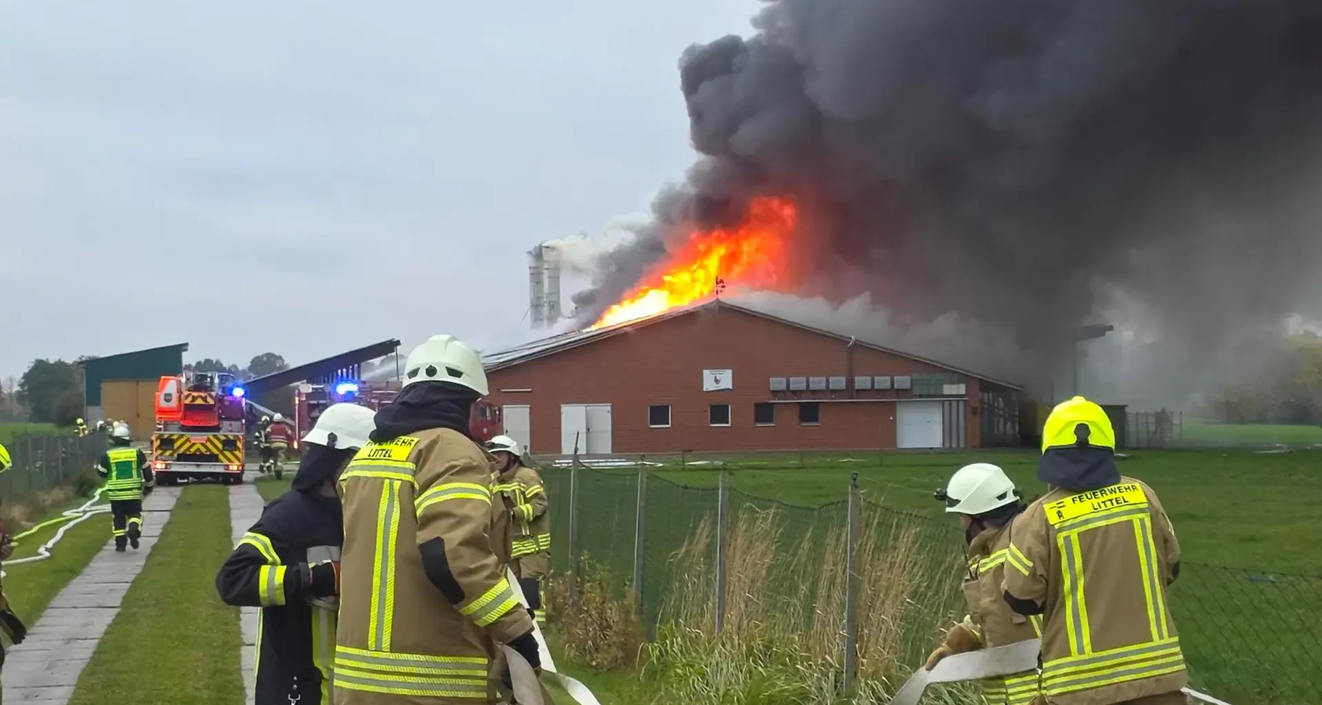 Großbrand in Wardenburg: Hühnerstall steht in Flammen